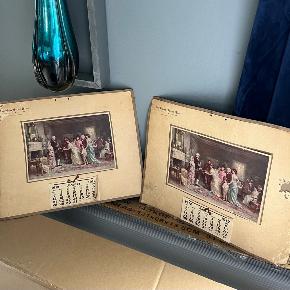 Vintage Antique paper calendars